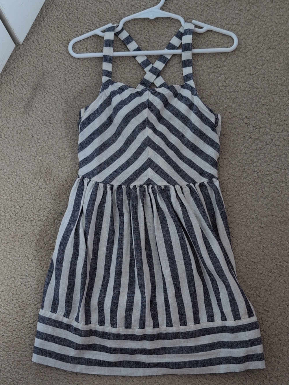 Carter's Navy & White Striped Cross-Back Summer Dress